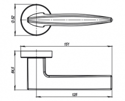 Ручка раздельная SQUID URB9 SN-3 Матовый никель